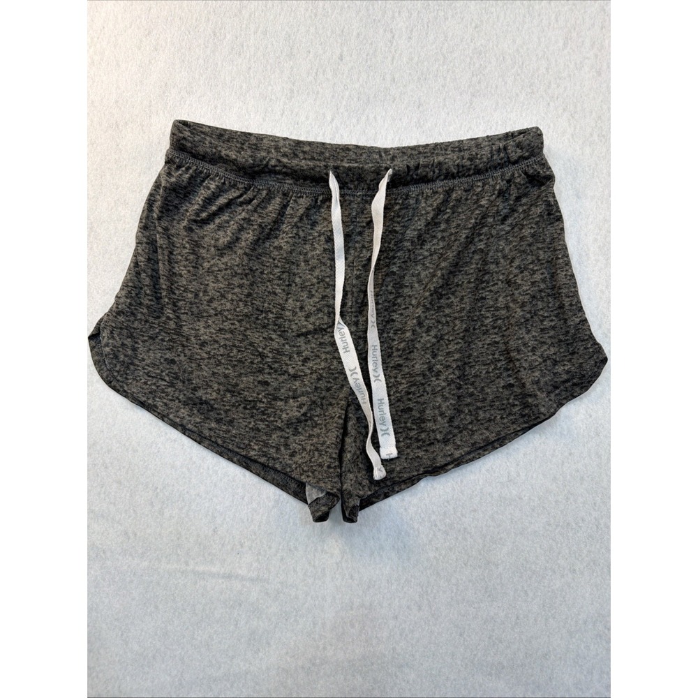Hurley Womens Gray Space Dye Lounge Shorts Size Large Drawstring Elastic Waist